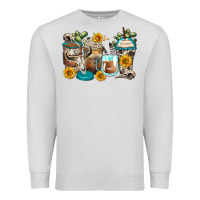 Dove Grey bull skull coffee cups Premium Sweatshirt - Zillion Design Studio