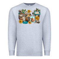 Heather Grey bull skull coffee cups Premium Sweatshirt - Zillion Design Studio