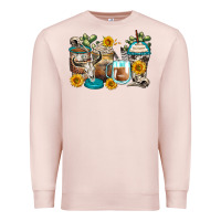 Pale Pink bull skull coffee cups Premium Sweatshirt - Zillion Design Studio