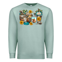 Seafoam bull skull coffee cups Premium Sweatshirt - Zillion Design Studio