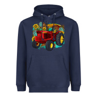 Navy western tractor Heavyweight Hoodie - texasbilliewilder