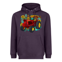Plum western tractor Heavyweight Hoodie - texasbilliewilder