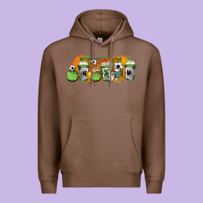 Soccer Coffee Cups Premium Hoodie Designed By Jasminsmagicworld