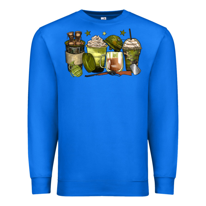 Army Coffee Cups Premium Sweatshirt by Zillion Design Studio | Teevron