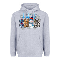 Heather Grey let it snow Heavyweight Hoodie - Zillion Design Studio