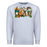 Heather Grey horses coffee cups Premium Sweatshirt - Zillion Design Studio