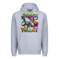 Heather Grey trick rawr treat Premium Hoodie - BundleAndBundleShop