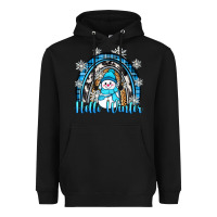 Black hello winter rainbow Heavyweight Hoodie - Zillion Design Studio
