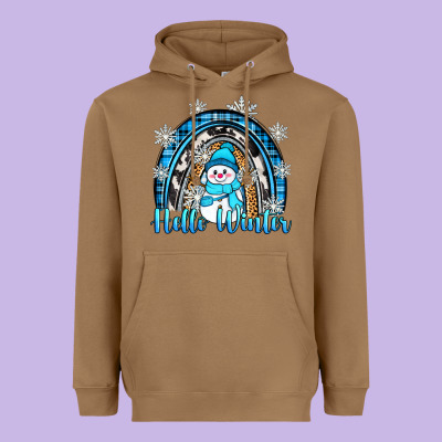 Hello Winter Rainbow Heavyweight Hoodie Designed By Zillion Design Studio