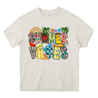 Cream Summer Vibes Heavy Core Tee - CowhideDigitalArt