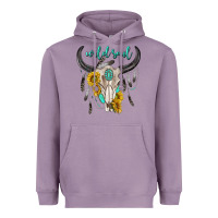 Lavender wild soul boho bull skull Heavyweight Hoodie - texasbilliewilder