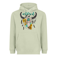 Matcha wild soul boho bull skull Heavyweight Hoodie - texasbilliewilder