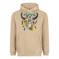 Mushroom wild soul boho bull skull Heavyweight Hoodie - texasbilliewilder