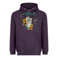 Plum wild soul boho bull skull Heavyweight Hoodie - texasbilliewilder