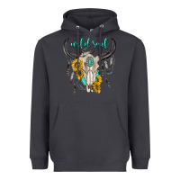 Smoke wild soul boho bull skull Heavyweight Hoodie - texasbilliewilder