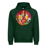 Forest Green christmas champagne bottle and champagne's Urban Hoodie - AdoDesignShop