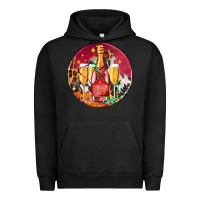 Pigment Black christmas champagne bottle and champagne's Urban Hoodie - AdoDesignShop