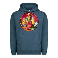 Pigment Midnight Navy christmas champagne bottle and champagne's Urban Hoodie - AdoDesignShop