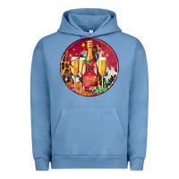 Pigment Pebble Blue christmas champagne bottle and champagne's Urban Hoodie - AdoDesignShop