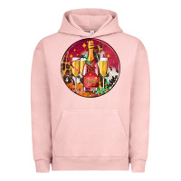 Pigment Salmon christmas champagne bottle and champagne's Urban Hoodie - AdoDesignShop
