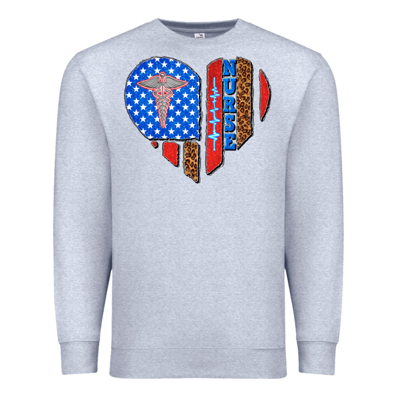 4th Of July Nurse Heart Flag Premium Sweatshirt by texasbilliewilder | Teevron
