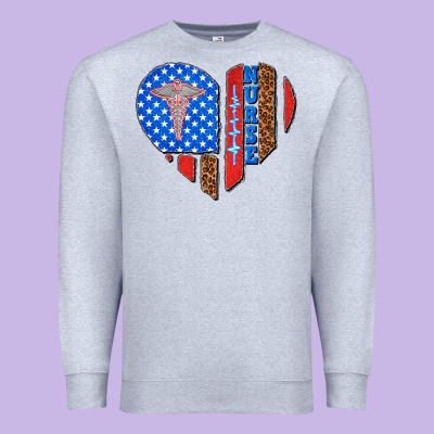 4th Of July Nurse Heart Flag Premium Sweatshirt Designed By Texasbilliewilder