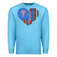 Ocean Blue 4th of july nurse heart flag Premium Sweatshirt - texasbilliewilder