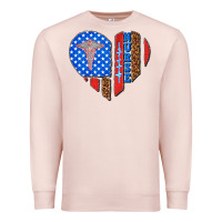Pale Pink 4th of july nurse heart flag Premium Sweatshirt - texasbilliewilder