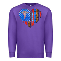 Purple 4th of july nurse heart flag Premium Sweatshirt - texasbilliewilder