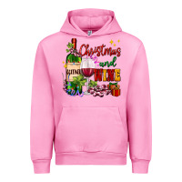 Fuchsia Pink Christmas and wine Urban Hoodie - AdoDesignShop