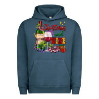 Pigment Midnight Navy Christmas and wine Urban Hoodie - AdoDesignShop