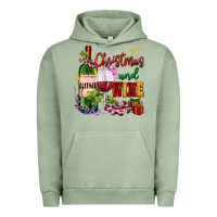 Pigment Oil Green Christmas and wine Urban Hoodie - AdoDesignShop