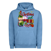 Pigment Pebble Blue Christmas and wine Urban Hoodie - AdoDesignShop