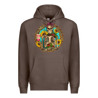 Coffee western skeleton coffee sunflowers Premium Hoodie - Artiststas