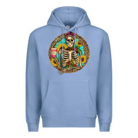 Colony Blue western skeleton coffee sunflowers Premium Hoodie - Artiststas