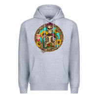 Heather Grey western skeleton coffee sunflowers Premium Hoodie - Artiststas
