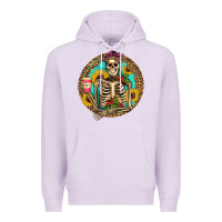 Lilac western skeleton coffee sunflowers Premium Hoodie - Artiststas