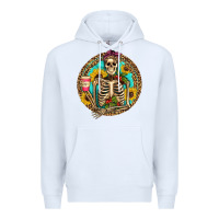 White western skeleton coffee sunflowers Premium Hoodie - Artiststas