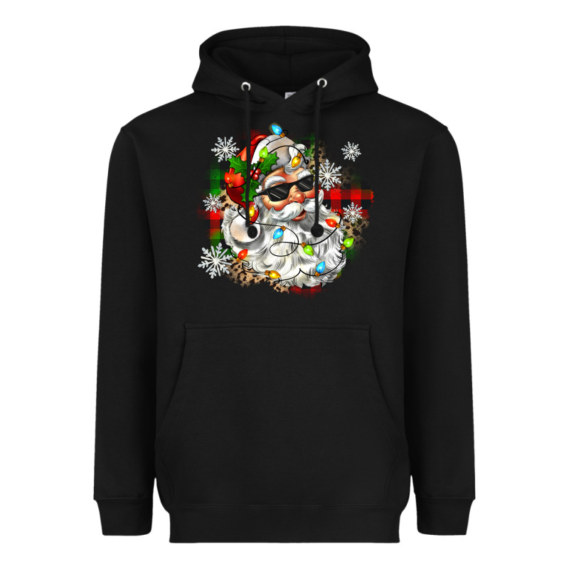 Santa With Sunglasses Christmas Heavyweight Hoodie by Zillion Design Studio | Teevron