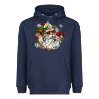 Navy santa with sunglasses christmas Heavyweight Hoodie - Zillion Design Studio