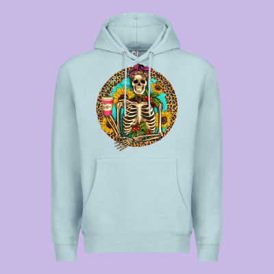 Western Skeleton Coffee Sunflowers Premium Hoodie Designed By Artiststas