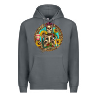 Rock western skeleton coffee sunflowers Premium Hoodie - Artiststas