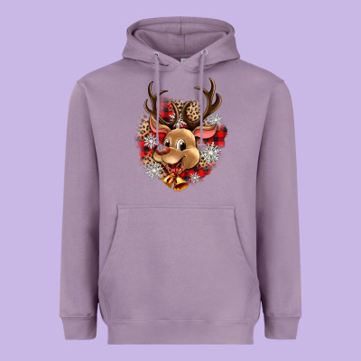 Reindeer Christmas Heavyweight Hoodie Designed By Zillion Design Studio