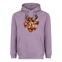 Lavender reindeer christmas Heavyweight Hoodie - Zillion Design Studio