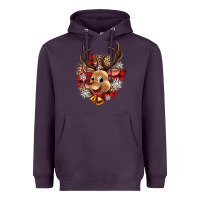Plum reindeer christmas Heavyweight Hoodie - Zillion Design Studio