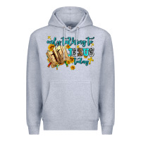 Heather Grey only talking to jesus today Premium Hoodie - AdoDesignShop