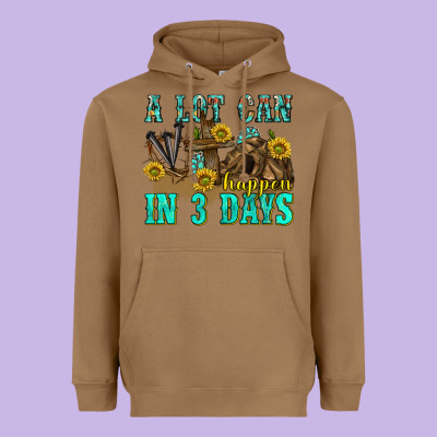 A Lot Can Happen In 3 Days Western Heavyweight Hoodie Designed By Texasbilliewilder
