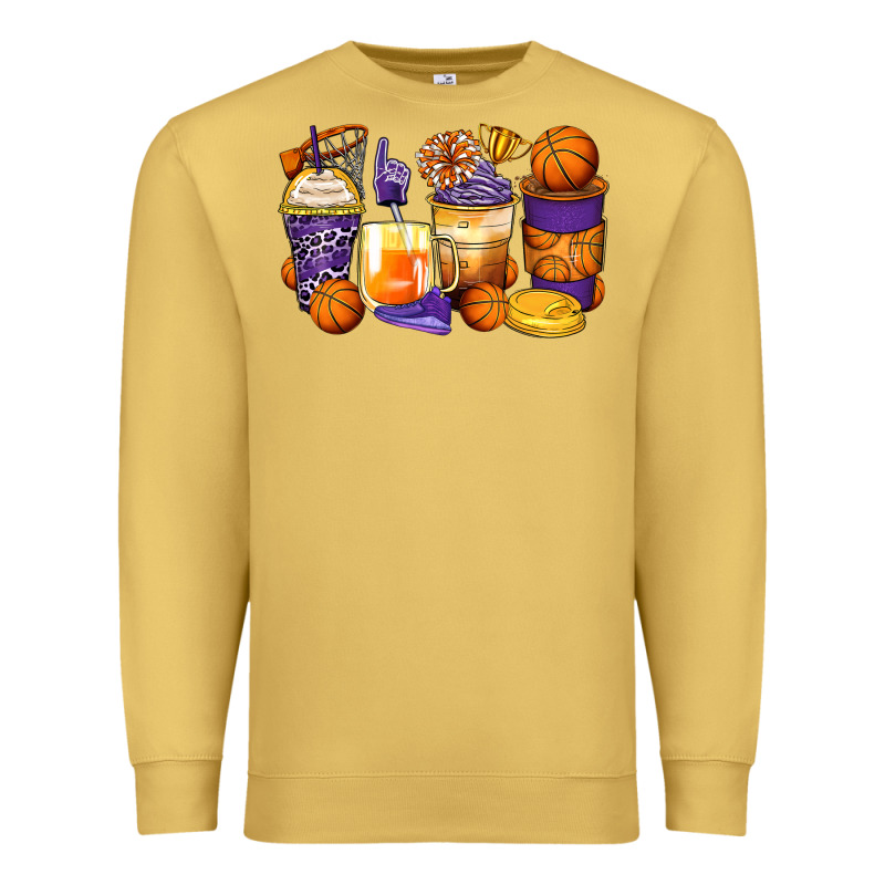 Basketball Coffee Cups Premium Sweatshirt by Zillion Design Studio | Teevron