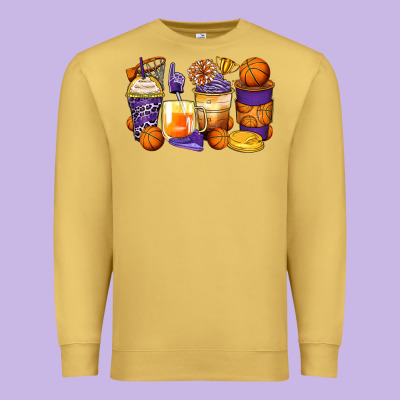 Basketball Coffee Cups Premium Sweatshirt Designed By Zillion Design Studio