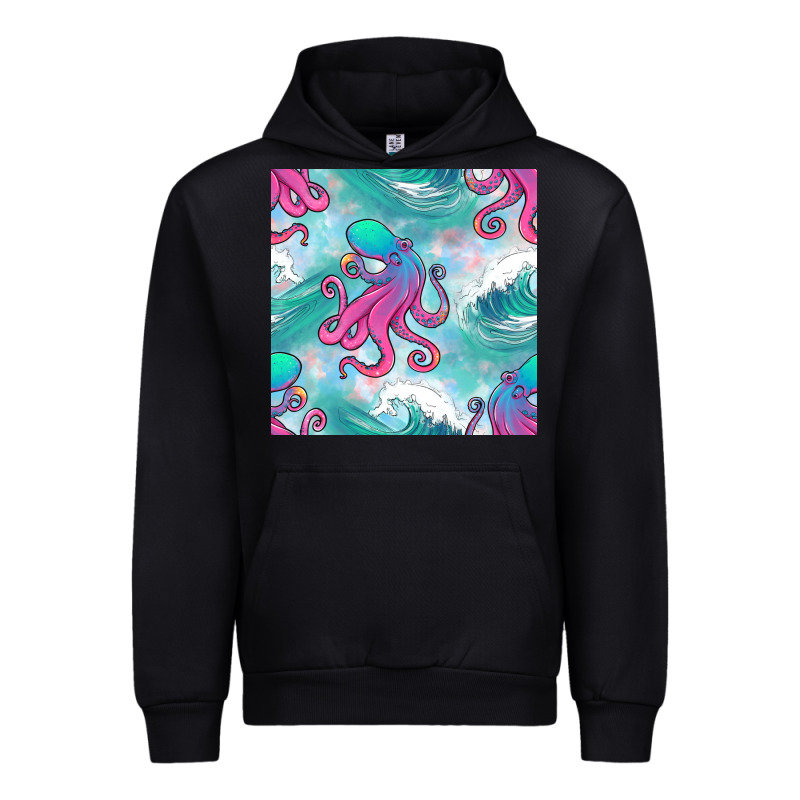 Ocean Waves Octopus Seamless Pattern Urban Hoodie by BundleAndBundleShop | Teevron